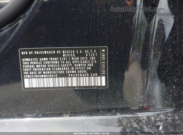 3VWC57BU4MM038015 2021 VOLKSWAGEN JETTA Black Շարժիչի բաժամունքի տեսք
