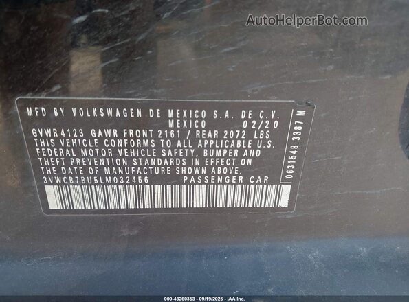 3VWCB7BU5LM032456 2020 VOLKSWAGEN JETTA Черный Вид подкапотного пространства