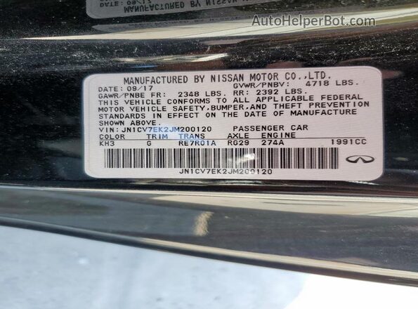 JN1CV7EK2JM200120 2018 INFINITI Q60 Черный 