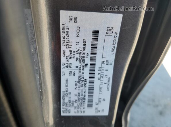 1FTER4FH1NLD29229 2022 FORD RANG Charcoal 