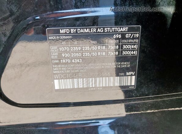 WDCTG4EB3LU023466 2020 MERCEDES-BENZ GLA Black 360 interior view