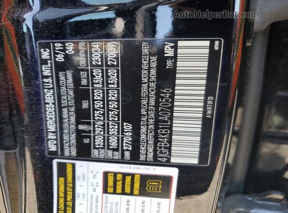 4JGFB4KB1LA070546 2020 MERCEDES-BENZ GLE Черный Панорамный вид салона 360°