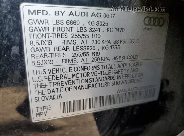 WA1LAAF70JD003344 2018 AUDI Q7 Black 