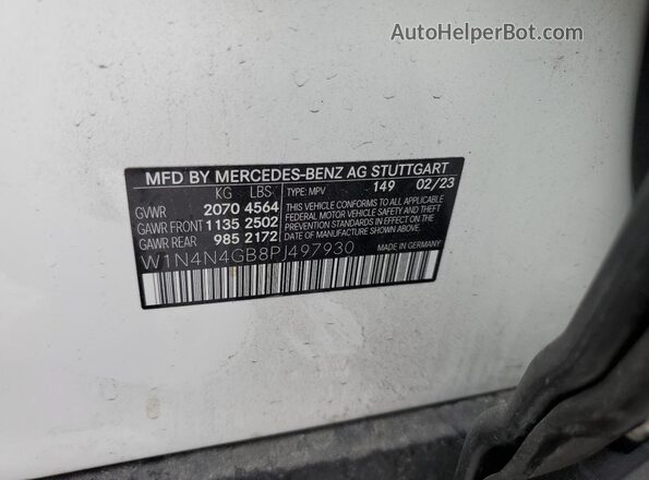 W1N4N4GB8PJ497930 2023 MERCEDES-BENZ GLA White 