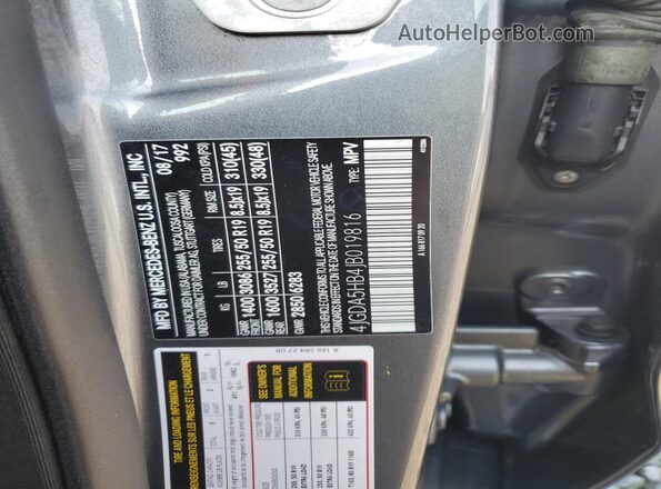4JGDA5HB4JB019816 2018 MERCEDES-BENZ GLE Gray 
