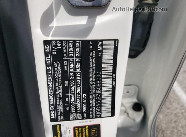 4JGDA5JB7JB088090 2018 MERCEDES-BENZ GLE Белый 
