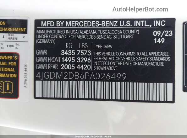 4JGDM2DB6PA026499 2023 MERCEDES-BENZ EQS 450+ SUV Белый Вид подкапотного пространства