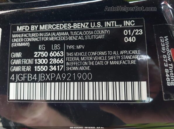 4JGFB4JBXPA921900 2023 MERCEDES-BENZ GLE 350 Black Widok komory silnika