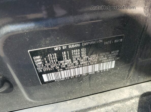 4S3BNAF60J3037819 2018 SUBARU LEGACY Blue 