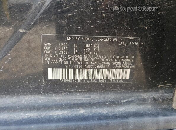 4S3GKAM67L3605617 2020 SUBARU IMPREZA Black Շարժիչի բաժամունքի տեսք