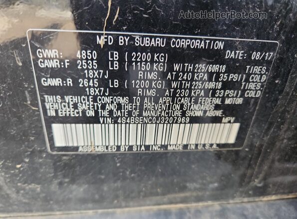 4S4BSENC0J3207969 2018 SUBARU OUTBACK Black 