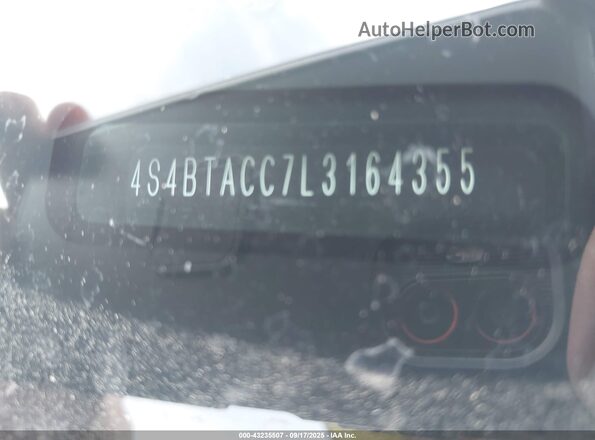 4S4BTACC7L3164355 2020 SUBARU OUTBACK Black Engine compartment view