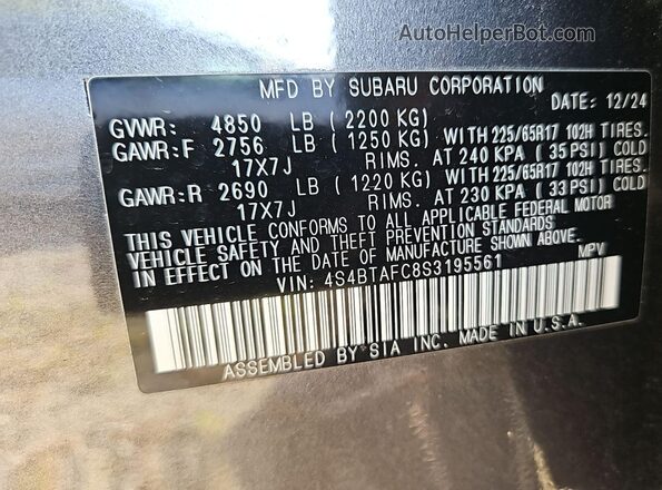 4S4BTAFC8S3195561 2025 SUBARU OUTBACK  