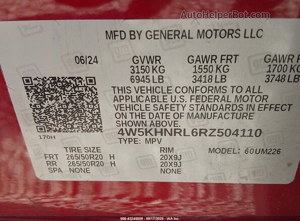 4W5KHNRL6RZ504110 2024 ACURA ZDX Red Շարժիչի բաժամունքի տեսք