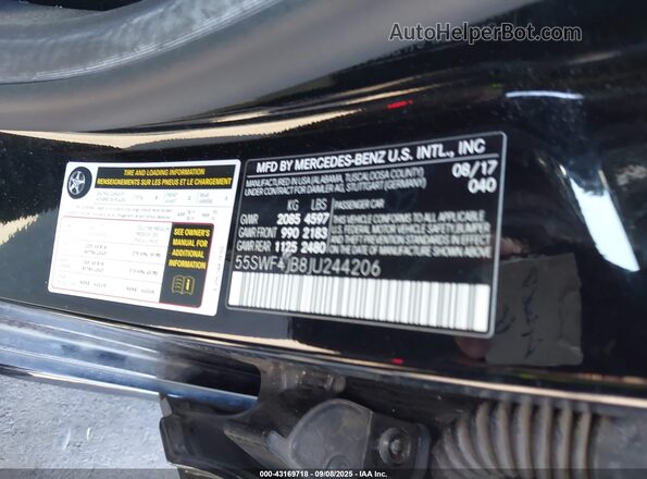 55SWF4JB8JU244206 2018 MERCEDES-BENZ C-CLASS Черный 