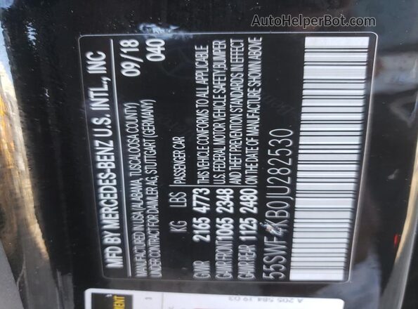 55SWF4KB0JU282530 2018 MERCEDES-BENZ C Черный 