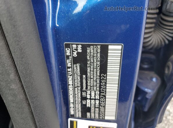 55SWF6EB7JU269622 2018 MERCEDES-BENZ C Blue 