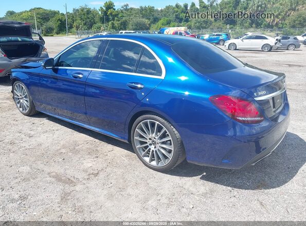 55SWF8DB9KU294424 2019 MERCEDES-BENZ C-CLASS Dark Blue Rear left