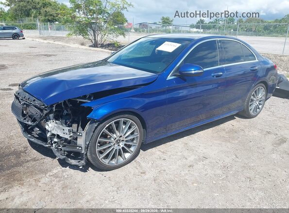 55SWF8DB9KU294424 2019 MERCEDES-BENZ C-CLASS Dark Blue Front left