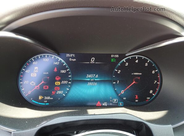 55SWF8EB5LU331856 2020 MERCEDES-BENZ C Red Widok zestawu wskaźników