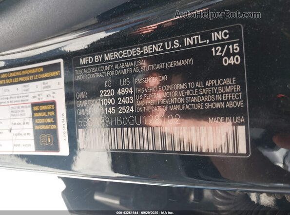 55SWF8HB0GU128102 2016 MERCEDES-BENZ AMG C 63 Black Vista del compartimento del motor