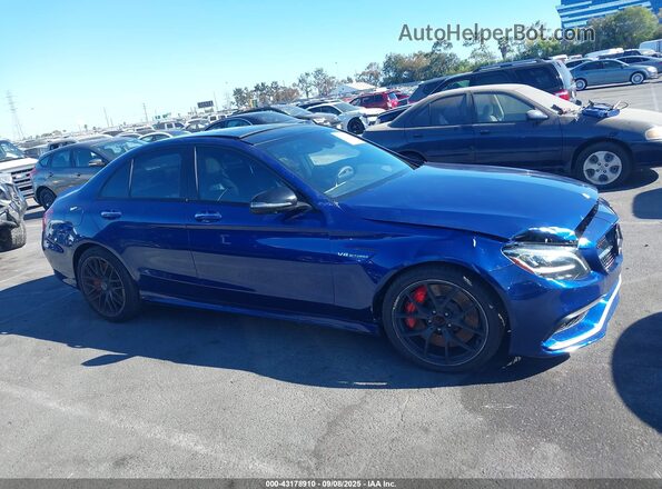 55SWF8HB1JU236235 2018 MERCEDES-BENZ AMG C 63 Blue Rear interior view