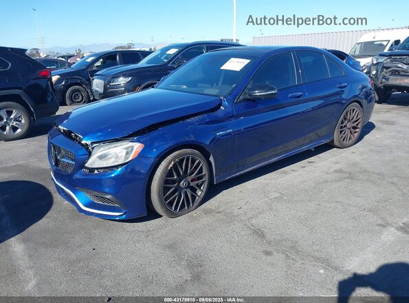 55SWF8HB1JU236235 2018 MERCEDES-BENZ AMG C 63 Blue Front left