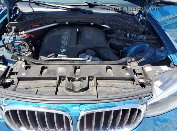 5UXXW7C58J0W64561 2018 BMW X4 Blue ძრავის განყოფილების ხედი