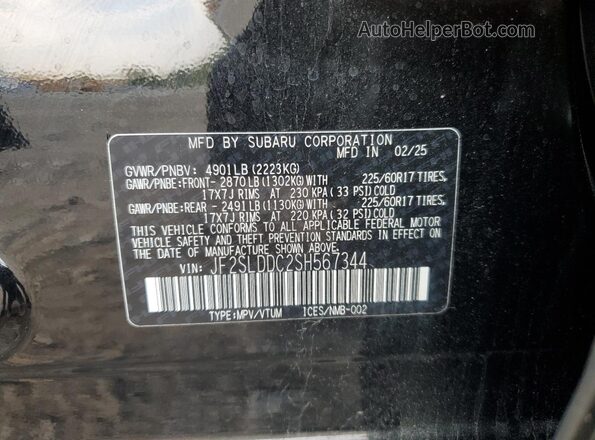 JF2SLDDC2SH567344 2025 SUBARU FORESTER Black 