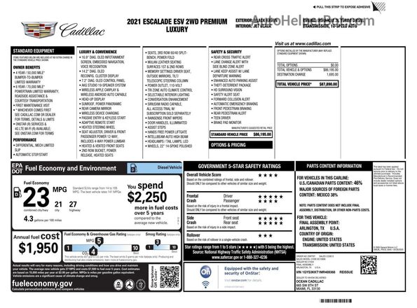 1GYS3KKT1MR469368 2021 CADILLAC ESCALADE Черный 