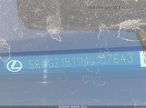 58AGZ1B11MU107643 2021 LEXUS ES 350 White 