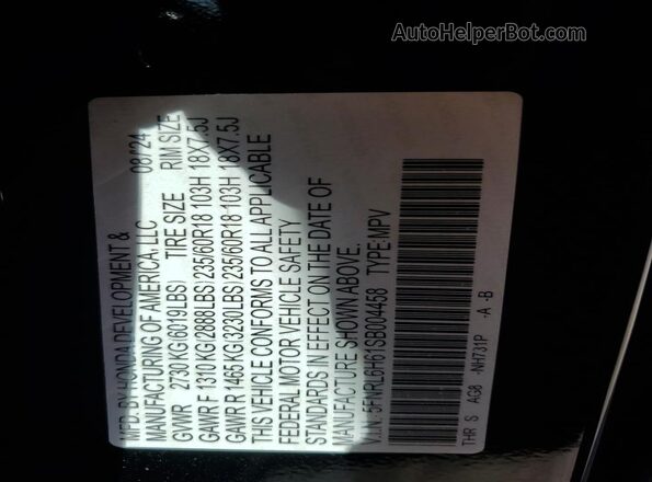 5FNRL6H61SB004458 2025 HONDA ODYSSEY Black 