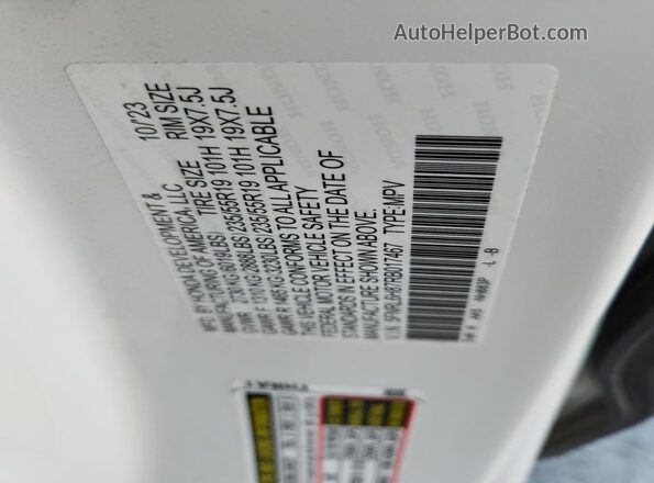 5FNRL6H87RB017467 2024 HONDA ODYSSEY White 