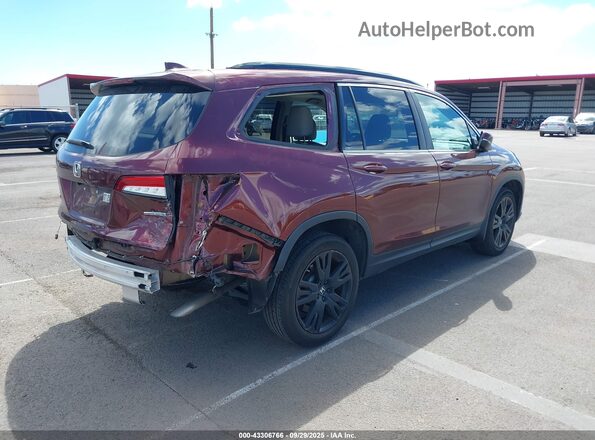 5FNYF5H25NB011038 2022 HONDA PILOT Maroon Հետևի աջ