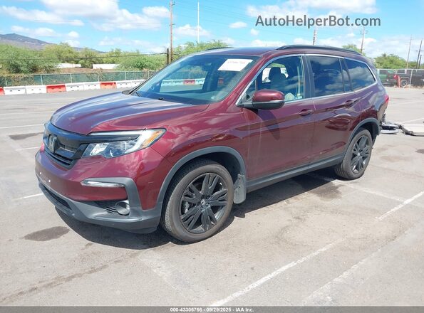 5FNYF5H25NB011038 2022 HONDA PILOT Maroon Առջևի ձախ երեք քառորդ տեսարան