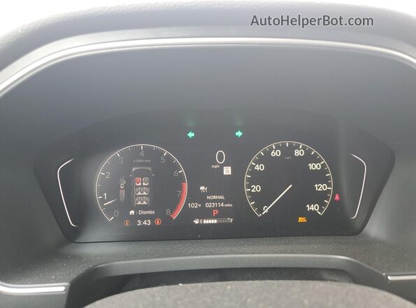 5FNYG2H40RB011287 2024 HONDA PILOT Black Вид щитка приладів