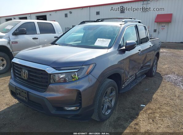 5FPYK3F52MB027569 2021 HONDA RIDGELINE Gray Առջևի ձախ երեք քառորդ տեսարան