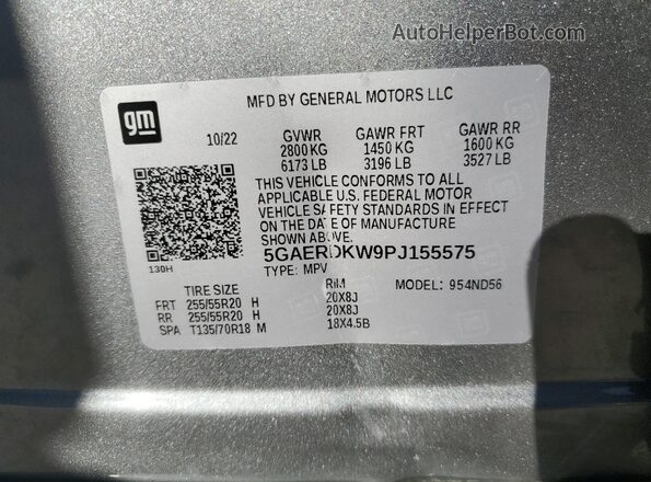 5GAERDKW9PJ155575 2023 BUICK ENCLAVE Silver 
