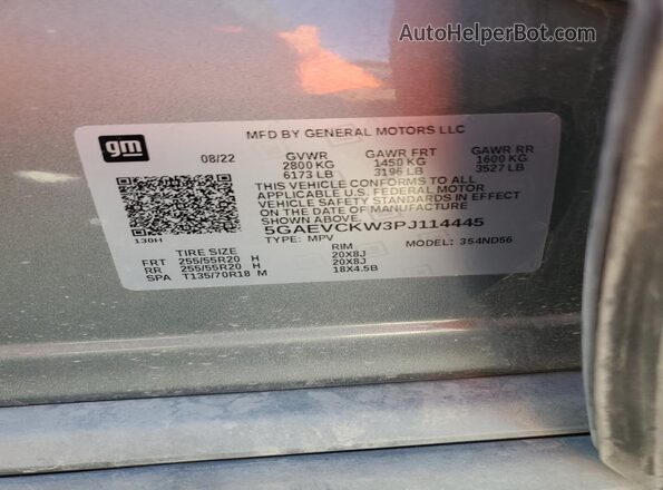 5GAEVCKW3PJ114445 2023 BUICK ENCLAVE Серый 