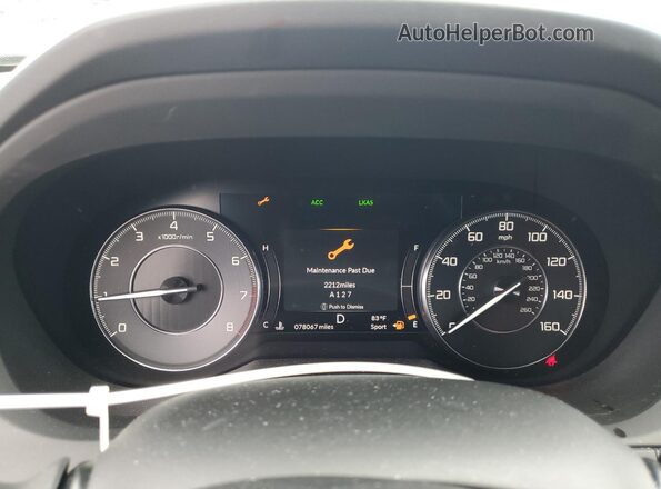 5J8TC1H35LL000086 2020 ACURA RDX Blue Սարքավորումների վահանակի տեսք
