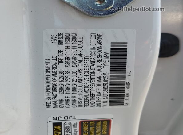 5J8TC2H52RL012325 2024 ACURA RDX White 