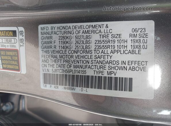 5J8TC2H56PL014155 2023 ACURA RDX Gray Engine compartment view