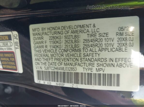 5J8TC2H64ML032853 2021 ACURA RDX Black 