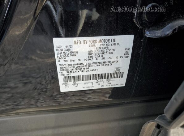 5LM5J7XC2NGL18561 2022 LINCOLN AVIATOR Black 