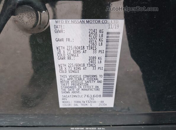 5N1AT2MV2LC761608 2020 NISSAN ROGUE Green Engine compartment view