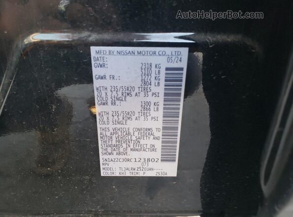 5N1AZ2CJ0RC123802 2024 NISSAN MURANO Black 