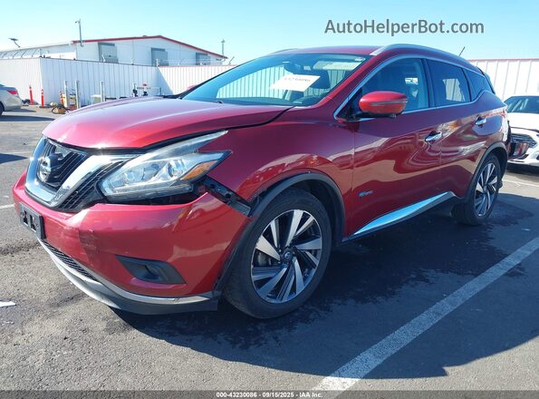 5N1CZ2MH2GN149954 2016 NISSAN MURANO HYBRID Red Передня ліва чверть