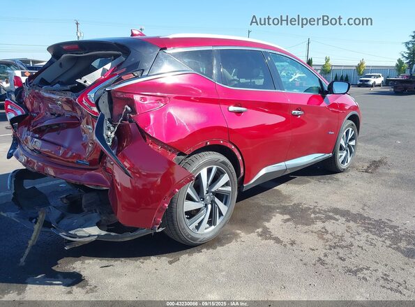 5N1CZ2MH2GN149954 2016 NISSAN MURANO HYBRID Red Задня права чверть