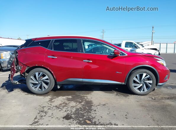 5N1CZ2MH2GN149954 2016 NISSAN MURANO HYBRID Red Вид задньої частини салону
