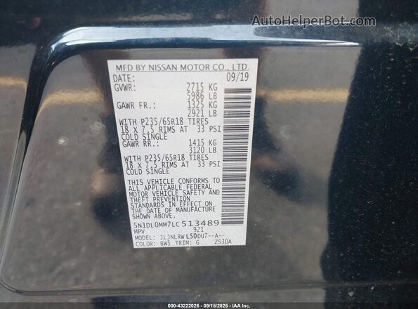 5N1DL0MM7LC513489 2020 INFINITI QX60 Blue Engine compartment view